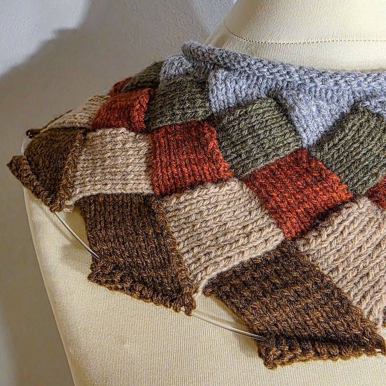 Werbeplakat für den Entrelac Workshop am 6.12.2025.